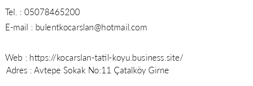 Koarslan Tatil Ky telefon numaralar, faks, e-mail, posta adresi ve iletiim bilgileri